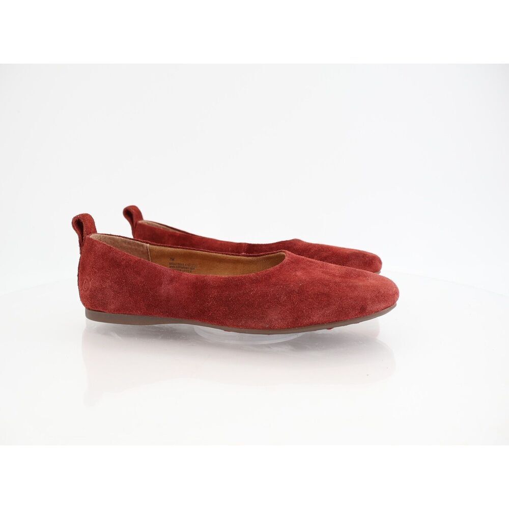 Born Women's Suede Ballet Flats in Brick Red